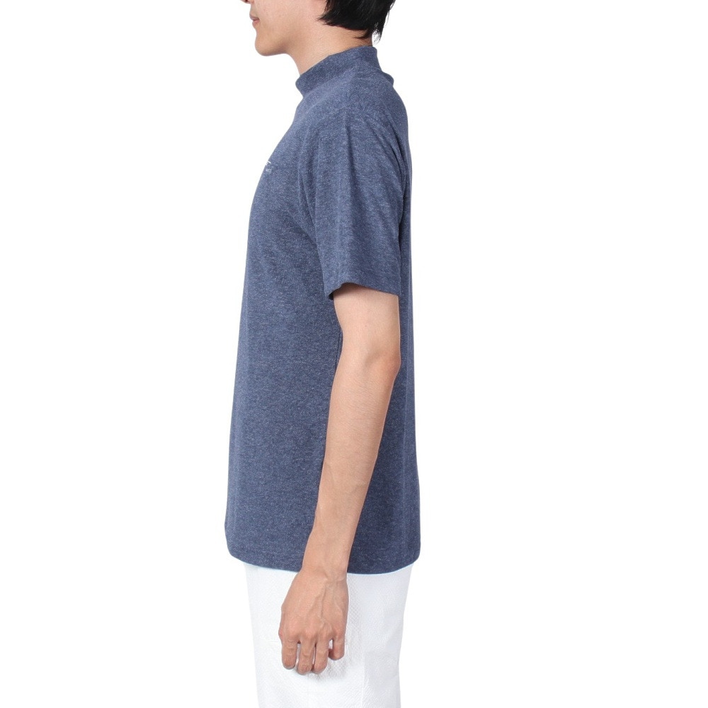 ROSASEN（メンズ）ゴルフウェア 吸水速乾 接触冷感 半袖 A-Line クールVパイル モックTシャツ 047-28441-098