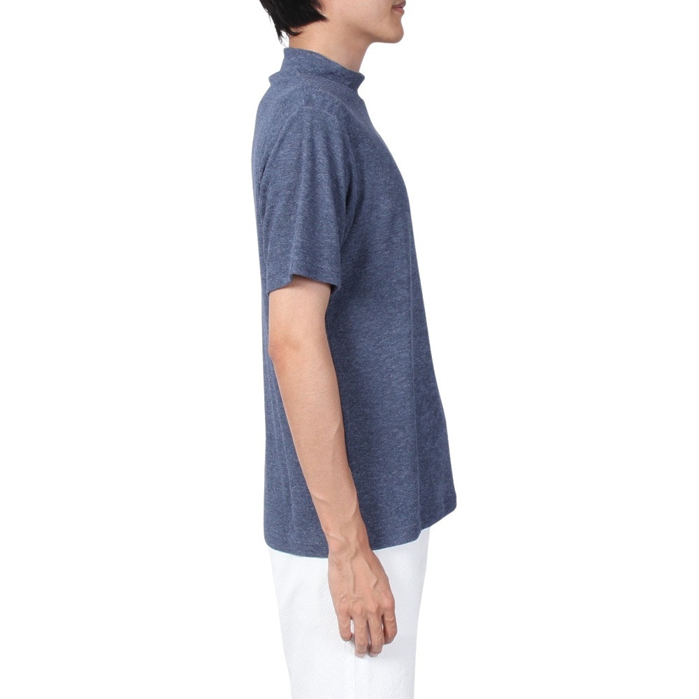 ROSASEN（メンズ）ゴルフウェア 吸水速乾 接触冷感 半袖 A-Line クールVパイル モックTシャツ 047-28441-098