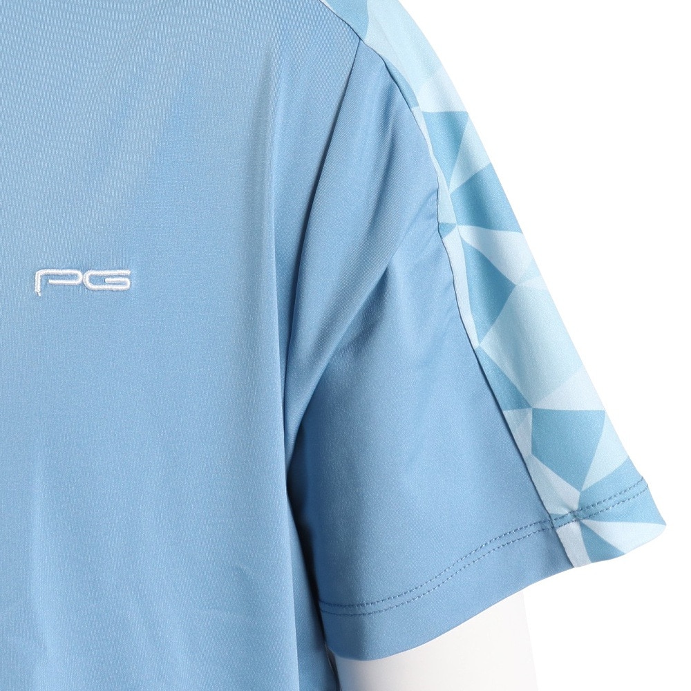 パフォーマンスギア（PG）（メンズ）ゴルフウェア 吸汗 速乾 接触冷感 半袖 メンズ モックネックシャツ 403PG3SEG0004 LBLU