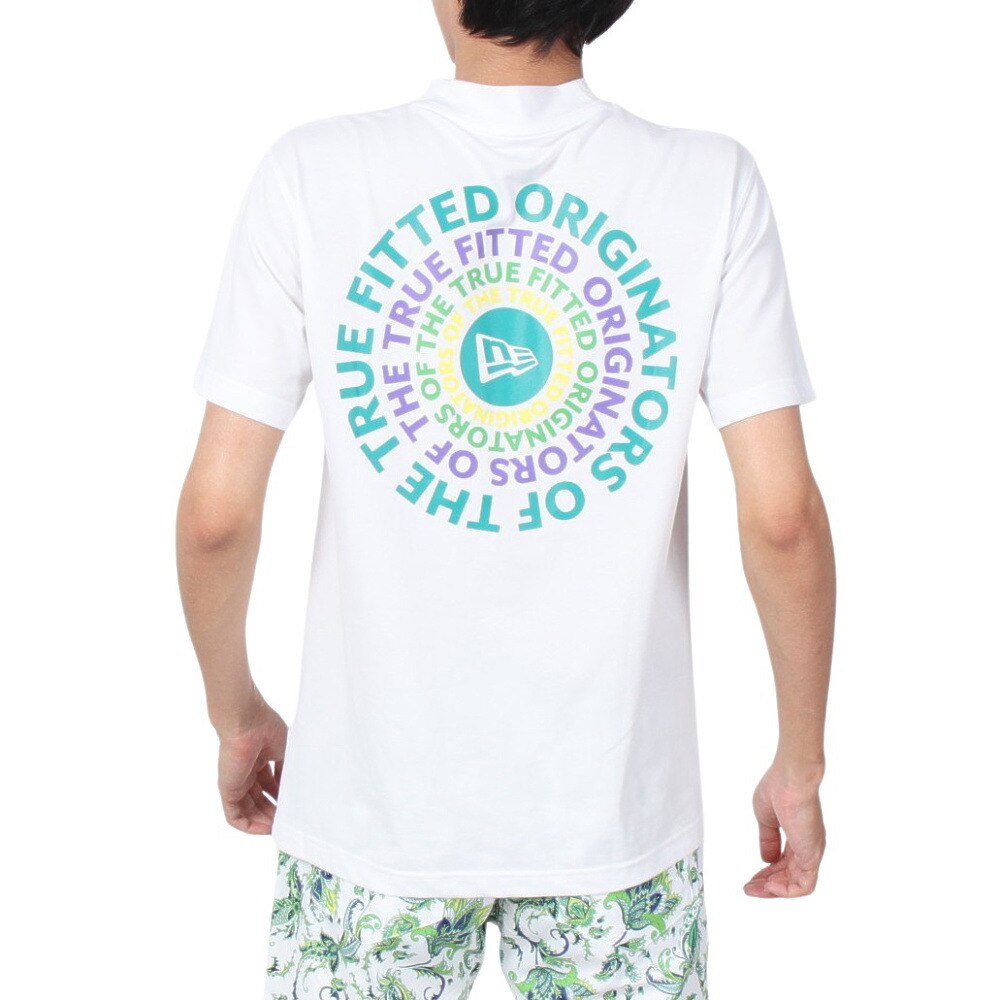 ニューエラ（NEW ERA）（メンズ）ゴルフウェア 吸汗 速乾 半袖Tシャツ ミッドネック 鹿の子 Circle OOTTF サークルロゴ 13516913