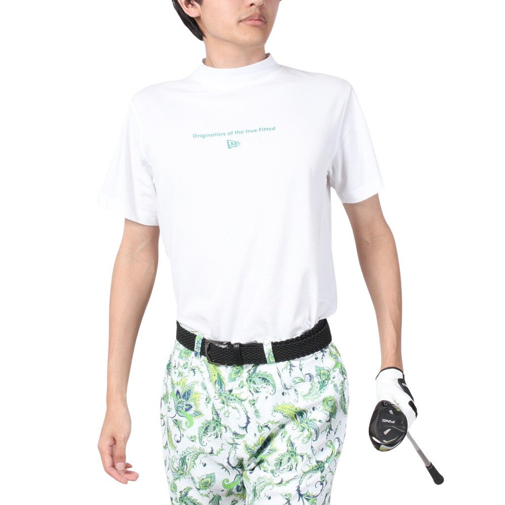 ニューエラ（NEW ERA）（メンズ）ゴルフウェア 吸汗 速乾 半袖Tシャツ ミッドネック 鹿の子 Circle OOTTF サークルロゴ 13516913