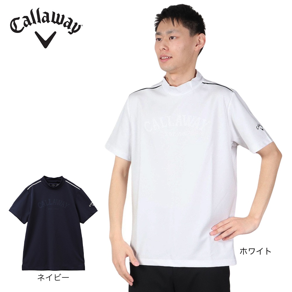 キャロウェイ（CALLAWAY）（メンズ）ゴルフウェア モックネック ゴルフ 半袖 パターンロゴジャカード半袖モックネックシャツ C23134105-1030