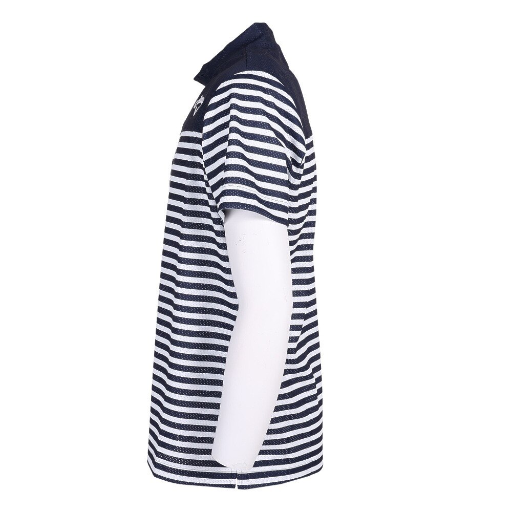 キャロウェイ（CALLAWAY）（メンズ）ゴルフウェア モックネックシャツ 半袖 かざあなメッシュ 吸汗 速乾 ボーダープリントメッシュカノコ C23134107-1120★★★