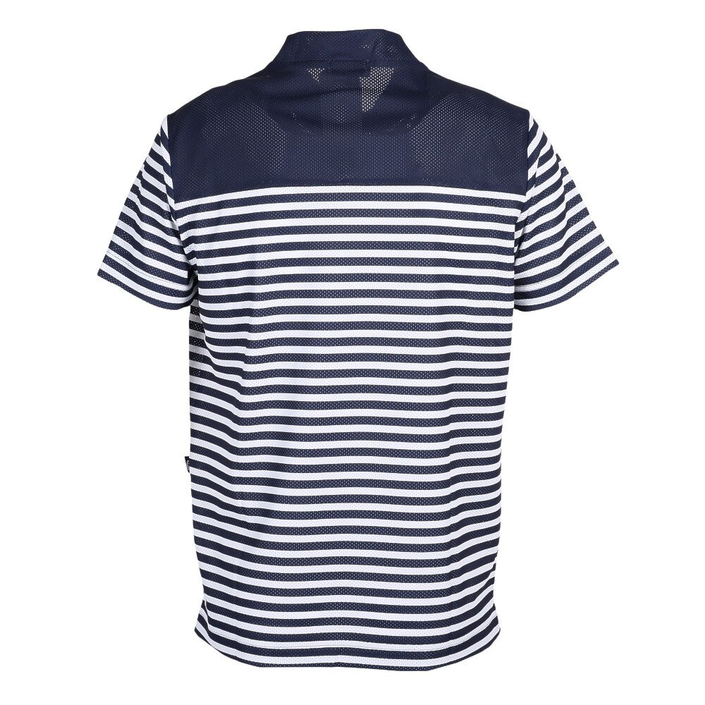 キャロウェイ（CALLAWAY）（メンズ）ゴルフウェア モックネックシャツ 半袖 かざあなメッシュ 吸汗 速乾 ボーダープリントメッシュカノコ C23134107-1120★★★