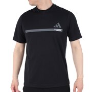 アディダス（adidas）（メンズ）ゴルフウェア 吸汗 ドライ 吸湿 モックネック ゴルフ ビッグ ロゴ 半袖シャツ NMJ43-HZ1416BK