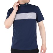アディダス（adidas）（メンズ）ゴルフウェア 吸汗 ドライ 吸湿 モックネック ゴルフ PG チェストストライプ半袖シャツ NMJ70-HT6873NV