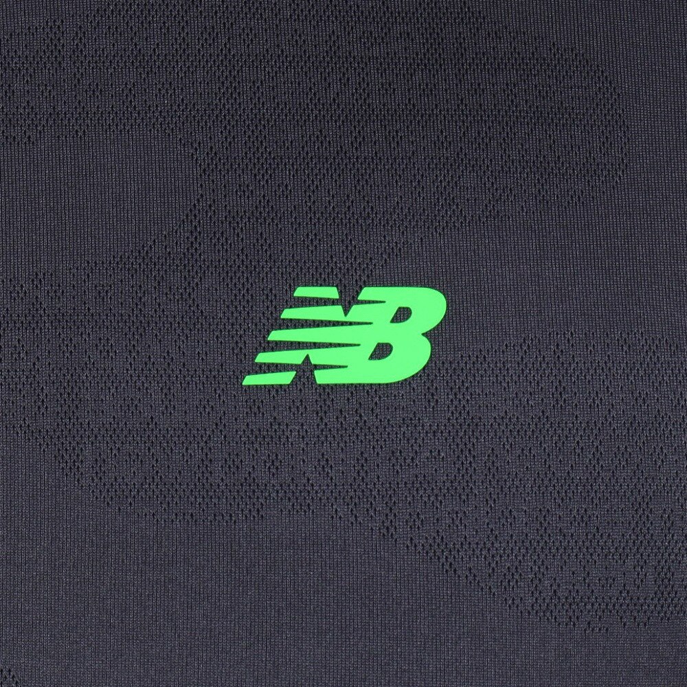 ニューバランス（new balance）（メンズ）ゴルフウェア 通気 ストレッチ モックネック 半袖 メンズ ロゴカモフラージュ プルオーバー 012-3166004-010