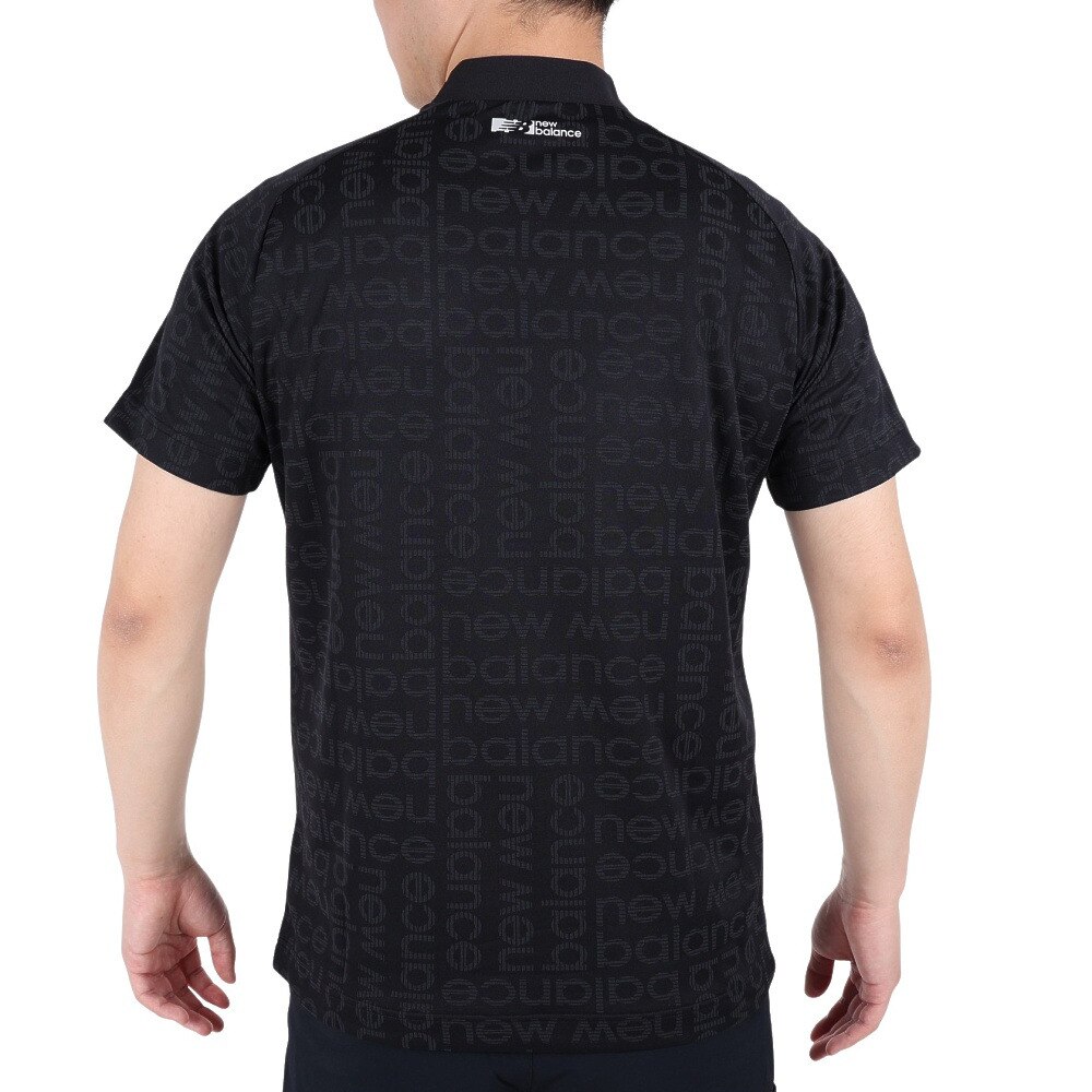 ニューバランス（new balance）（メンズ）ゴルフウェア メンズ ブロックボーダーロゴ 半袖 モックネック プルオーバー 012-3166006-010