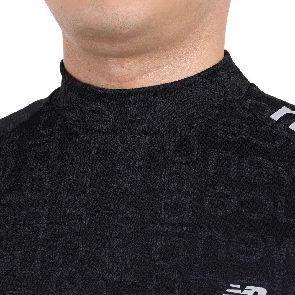 ニューバランス（new balance）（メンズ）ゴルフウェア メンズ ブロックボーダーロゴ 半袖 モックネック プルオーバー 012-3166006-010