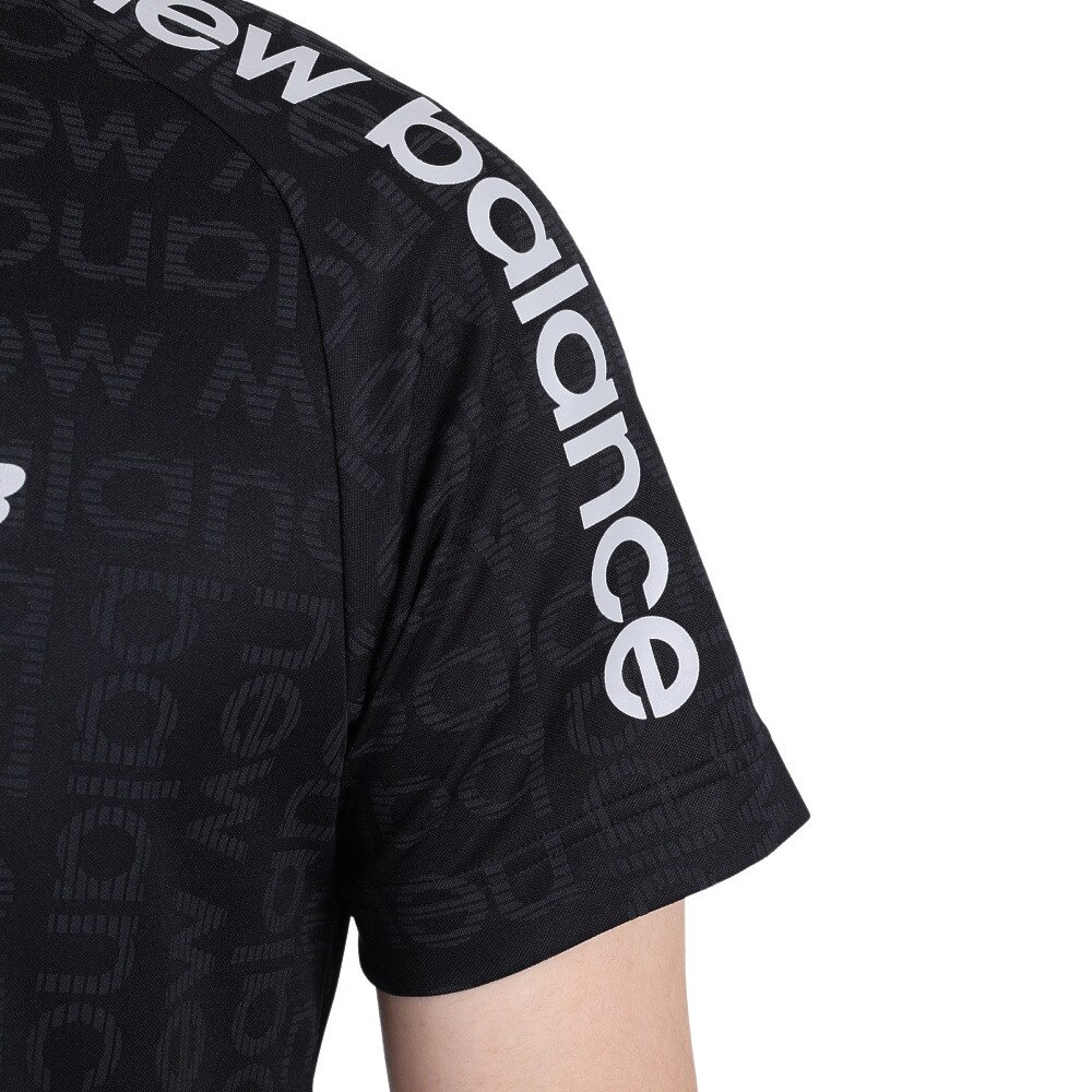 ニューバランス（new balance）（メンズ）ゴルフウェア メンズ ブロックボーダーロゴ 半袖 モックネック プルオーバー 012-3166006-010