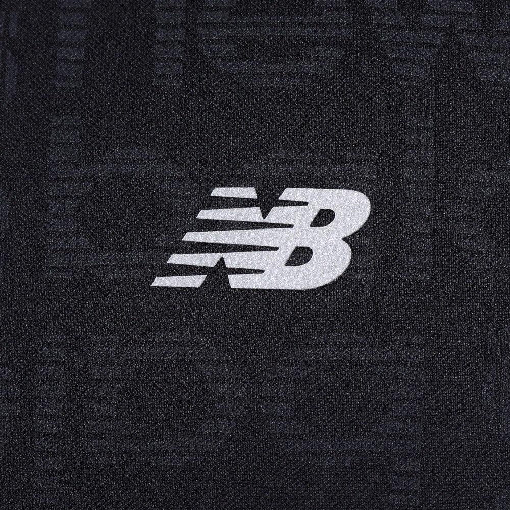 ニューバランス（new balance）（メンズ）ゴルフウェア メンズ ブロックボーダーロゴ 半袖 モックネック プルオーバー 012-3166006-010
