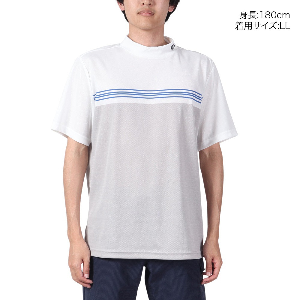 フィドラ（FIDRA）（メンズ）ゴルフウェア 吸汗 速乾 消臭 モックネック ゴルフ 半袖 メンズ モックネックシャツ FD5PTG07 WHT