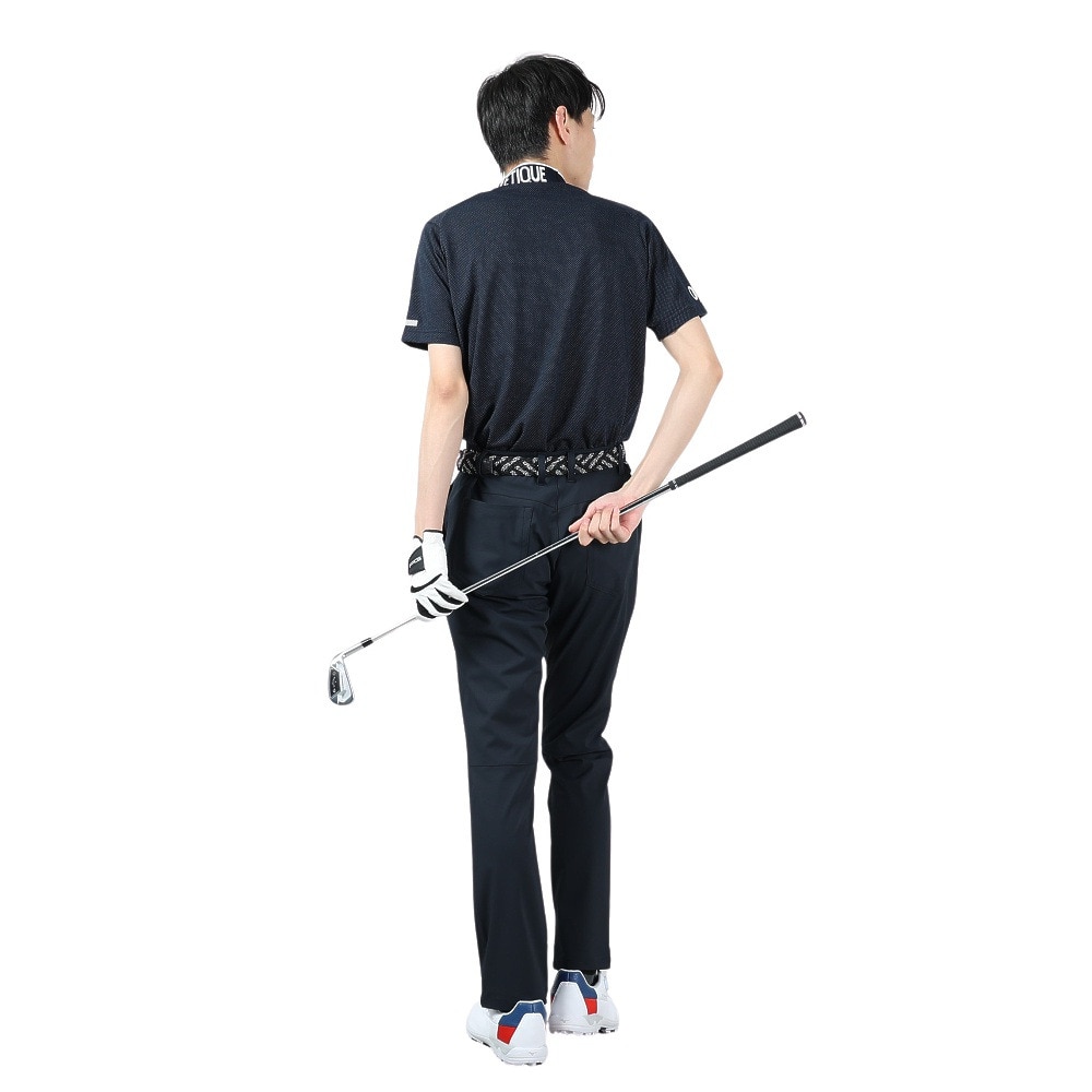 クランク（CLUNK）（メンズ）ゴルフウェア 吸汗 速乾 消臭 モックネック 半袖 メンズ CL5PTG10 NVY