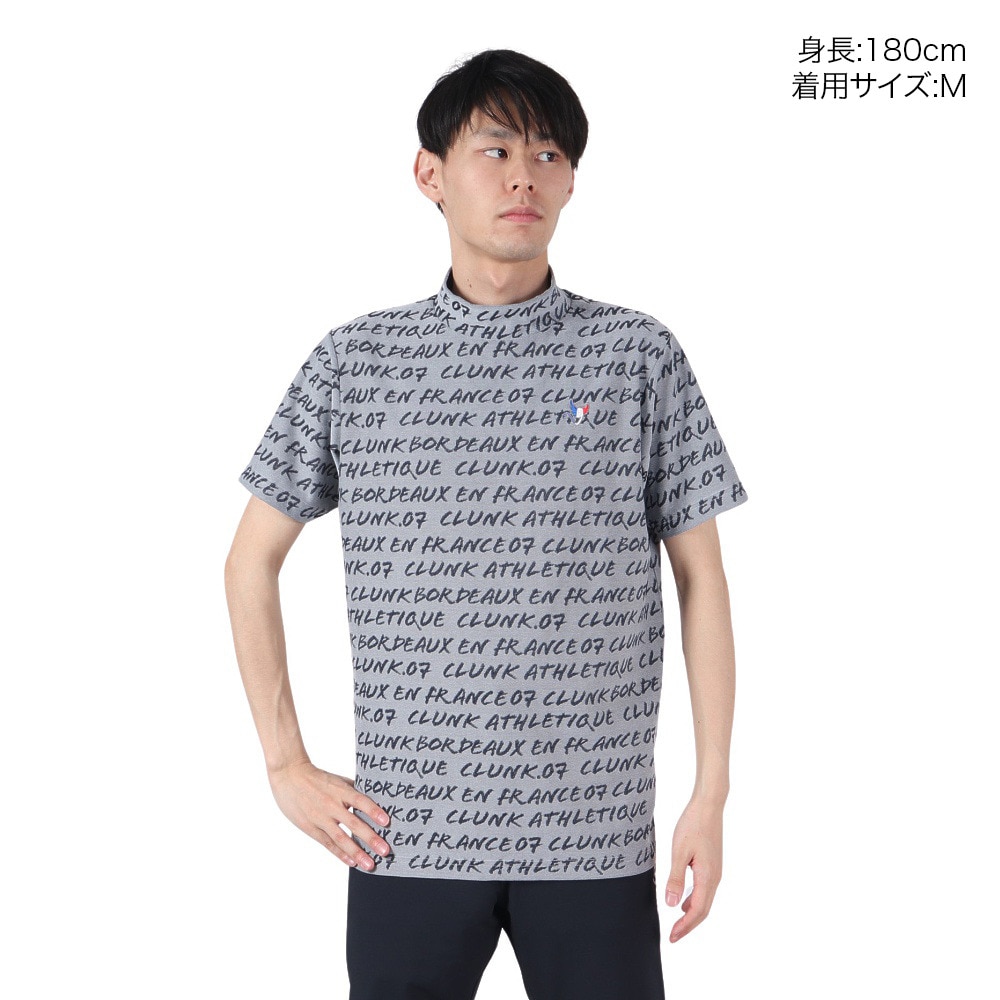 クランク（CLUNK）（メンズ）ゴルフウェア 吸汗 速乾 消臭 モックネック 半袖 CL5PTG13 GRY