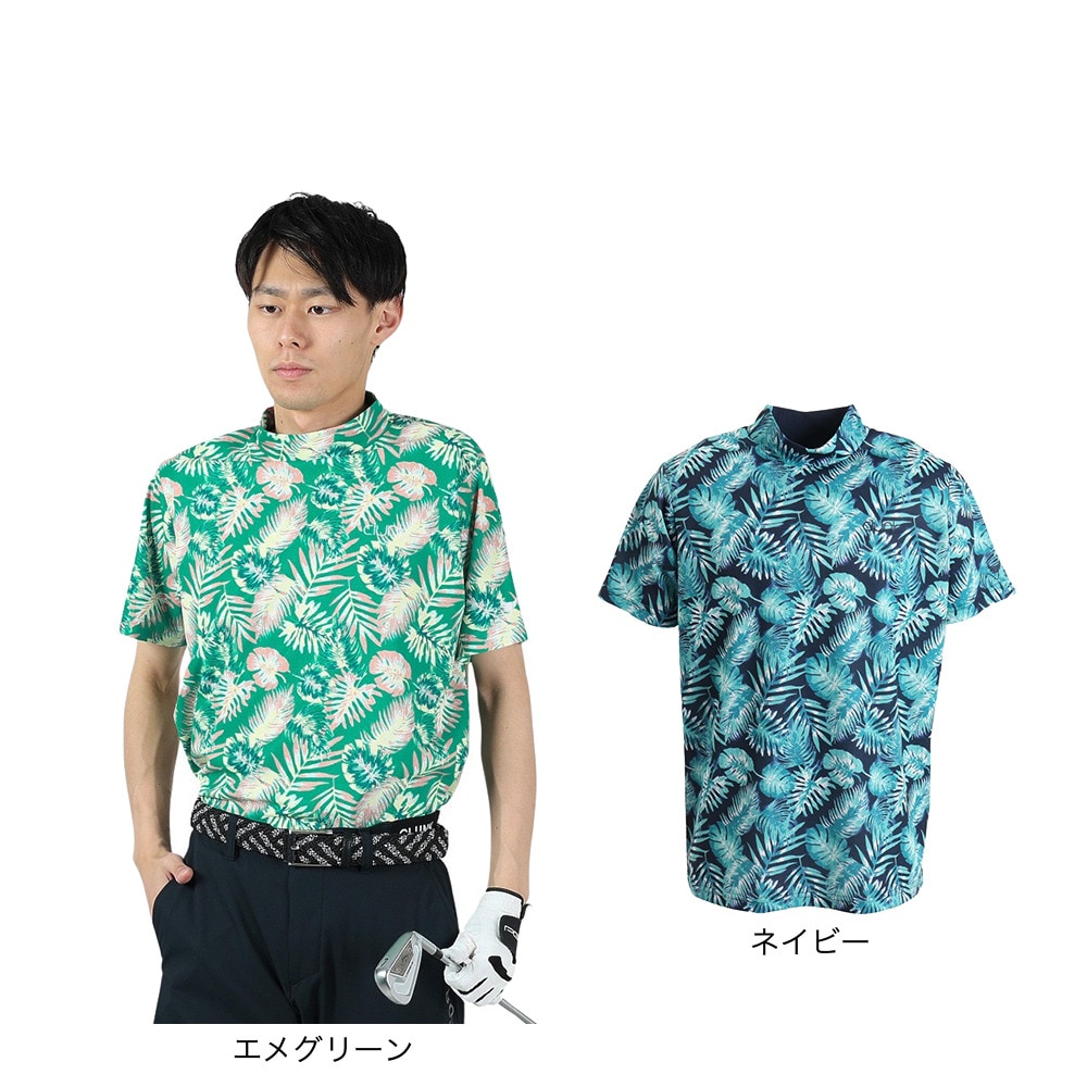 クランク（CLUNK）（メンズ）ゴルフウェア 接触冷感 吸汗 速乾 モックネック 半袖モック CL5PTG18 NVY