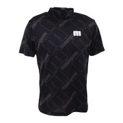 マンシングウエア（MUNSING WEAR）（メンズ）ゴルフウェア 半袖 MOTION3D&SUNSCREEN吸汗速乾ストレッチmロゴ総柄プリントモックネック MEMVJA09 BK00