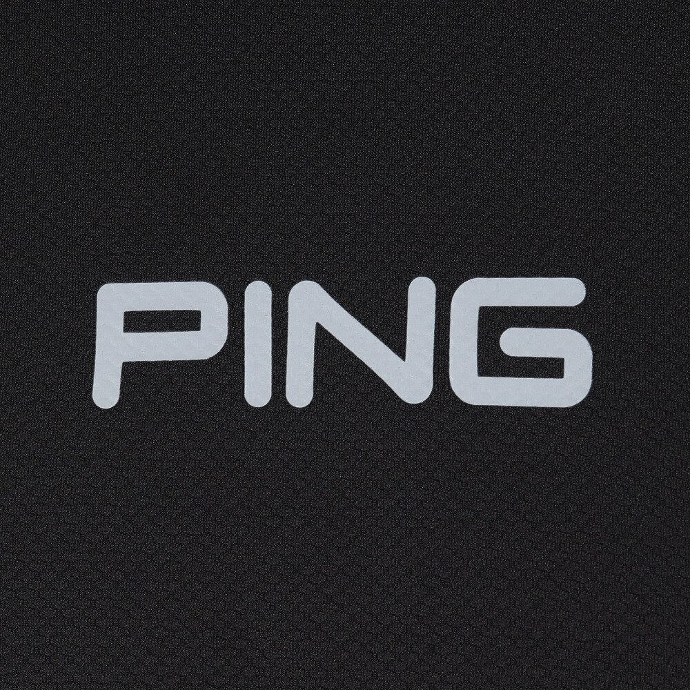 ピン（PING）（メンズ）ゴルフウェア 軽量 半袖 ダイア柄ストレッチメッシュハイネックシャツ 621-3168201-010