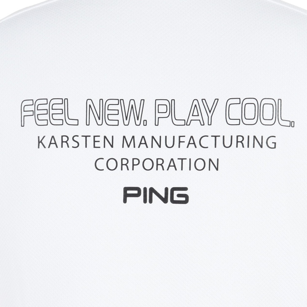 ピン（PING）（メンズ）ゴルフウェア 軽量 半袖 ダイア柄ストレッチメッシュハイネックシャツ 621-3168201-030