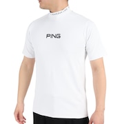 ピン（PING）（メンズ）ゴルフウェア 軽量 半袖 ダイア柄ストレッチメッシュハイネックシャツ 621-3168201-030
