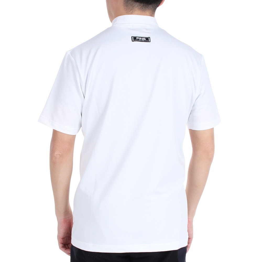 ピン(PING)(メンズ)ゴルフウェア モックネック コットンライク天竺 半袖ハイネックカットソー 621-3168305-030 ゴルフ 用品はヴィクトリアゴルフ ping 半袖 ハイネックカットソー モックネック ゴルフウェア ブラック M