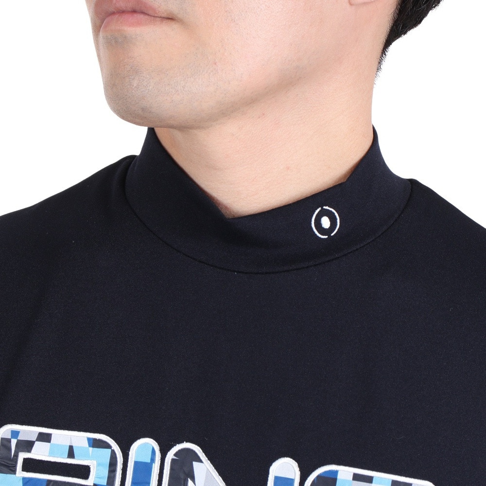 ピン(PING)(メンズ)ゴルフウェア モックネック コットンライク天竺 半袖ハイネックカットソー 621-3168305-120 ゴルフ 用品はヴィクトリアゴルフ ping 半袖 ハイネックカットソー モックネック ゴルフウェア ネイビー LL