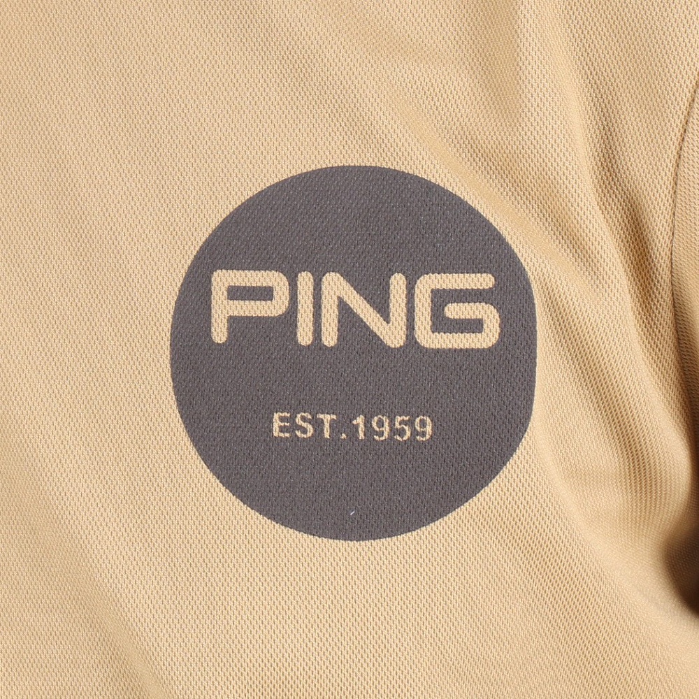 ピン（PING）（メンズ）ゴルフウェア 吸汗 速乾 モックネック 半袖 グラフィックハイネックシャツ 621-3168309-040