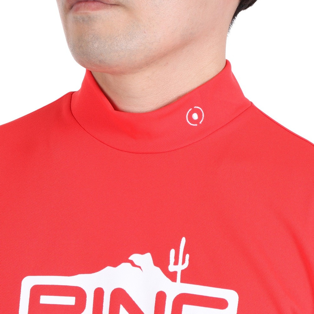 ピン（PING）（メンズ）ゴルフウェア モックネック ゴルフ 半袖 メンズ グラフィックハイネックシャツ 621-3168309-100