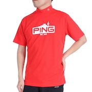 ピン（PING）（メンズ）ゴルフウェア モックネック ゴルフ 半袖 メンズ グラフィックハイネックシャツ 621-3168309-100