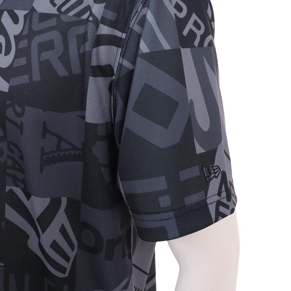 ニューエラ（NEW ERA）（メンズ）ゴルフウェア 吸汗 速乾 モックネック 半袖 ミッドネック Tシャツ アーカイブロゴ 13682110