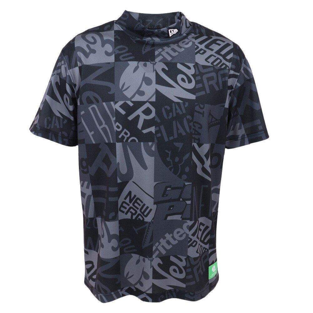 ニューエラ（NEW ERA）（メンズ）ゴルフウェア 吸汗 速乾 モックネック 半袖 ミッドネック Tシャツ アーカイブロゴ 13682110