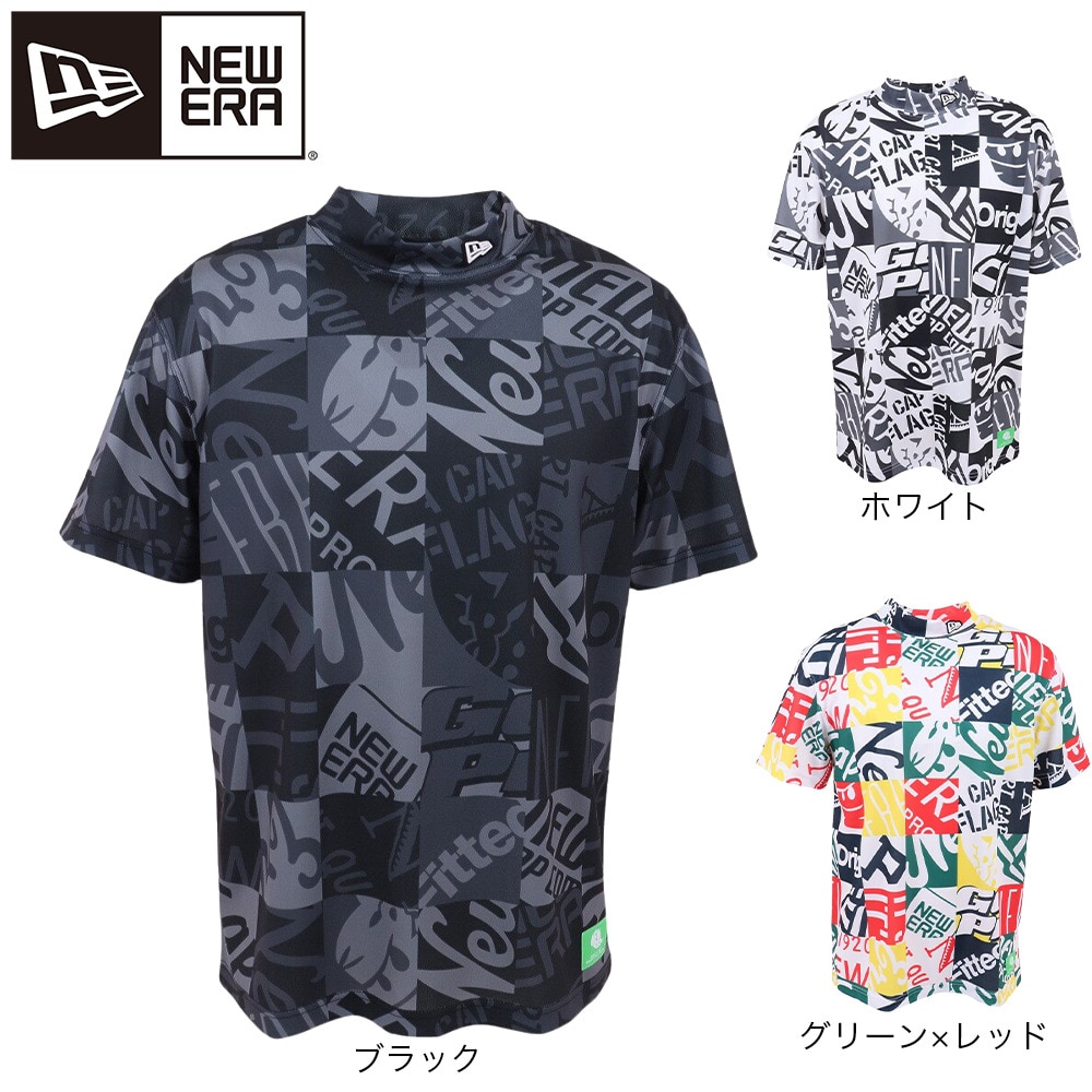 ニューエラ（NEW ERA）（メンズ）ゴルフウェア 吸汗 速乾 モックネック 半袖 ミッドネック Tシャツ アーカイブロゴ 13682109