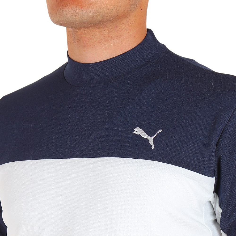 プーマ（PUMA）（メンズ）ゴルフウェア ブロッキング 半袖 モックネック トップス 622419-02