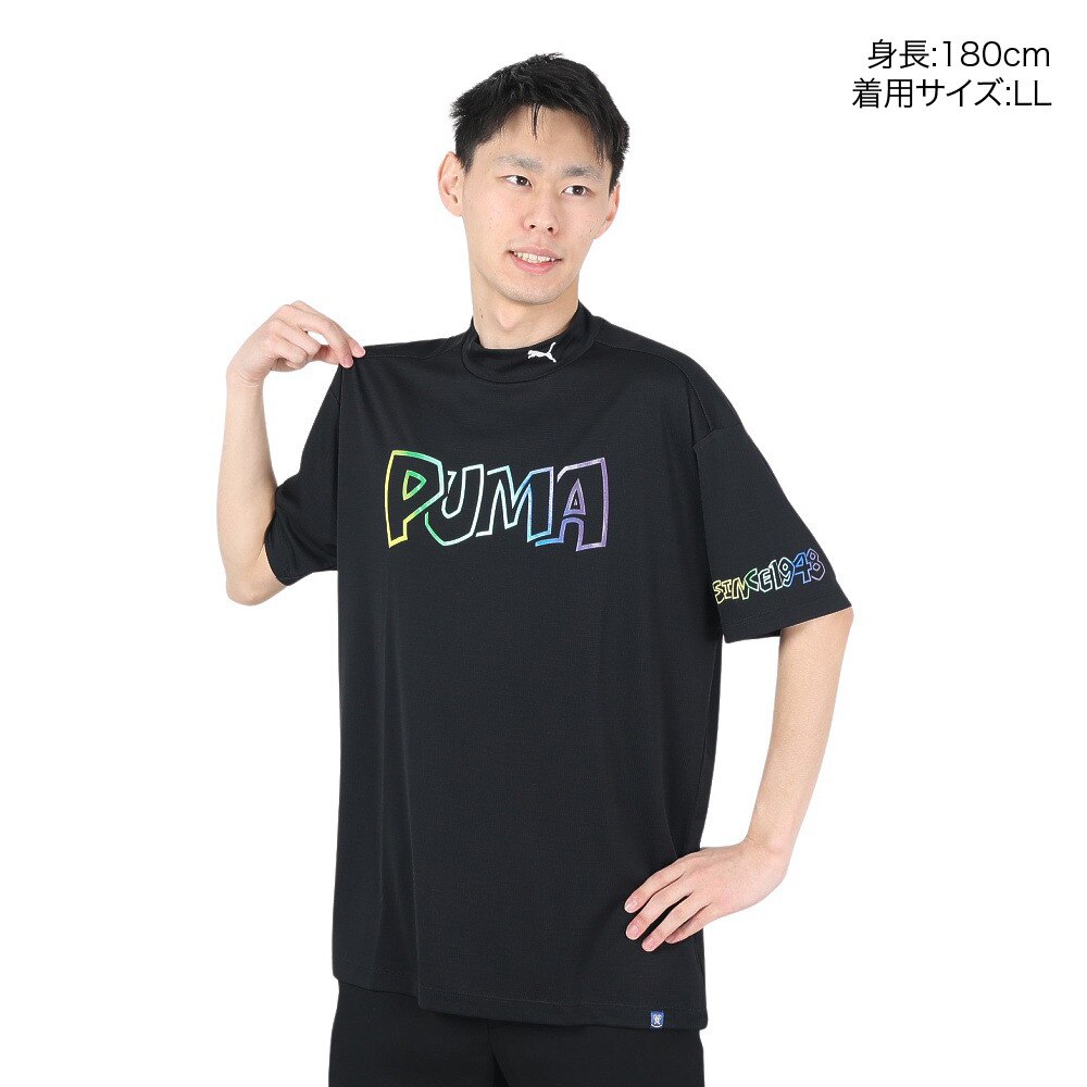 プーマ（PUMA）（メンズ）ゴルフウェア 半袖 ストリート ロゴ モック 624285-01