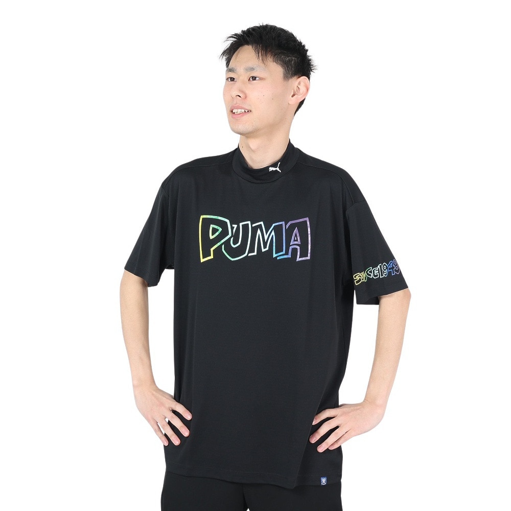 プーマ（PUMA）（メンズ）ゴルフウェア 半袖 ストリート ロゴ モック 624285-01