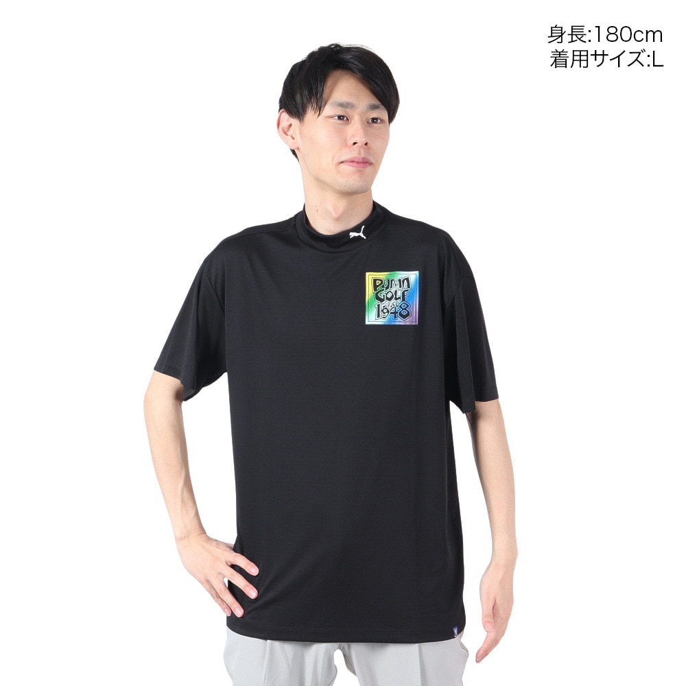 プーマ（PUMA）（メンズ）ゴルフウェア 半袖 ストリート プリント モックTシャツ 624286-01