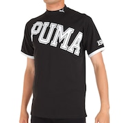 プーマ（PUMA）（メンズ）ゴルフウェア モックネック 接触冷感 ビッグロゴ 半袖シャツ 622402-01