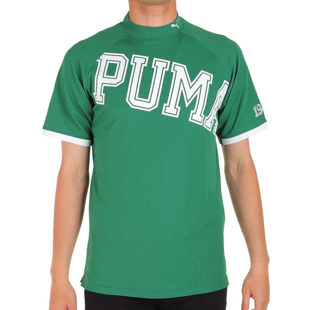 プーマ（PUMA）（メンズ）ゴルフウェア モックネック 接触冷感 ビッグロゴ 半袖シャツ 622402-03