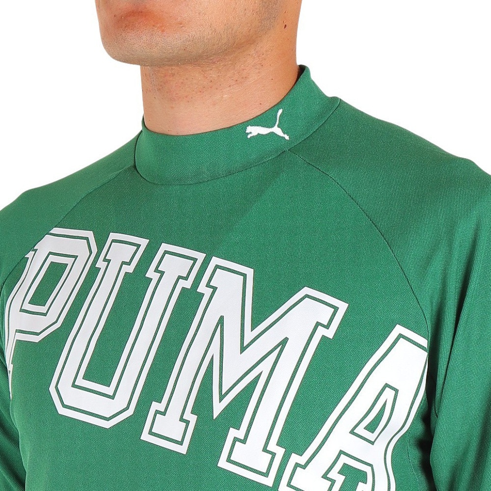 プーマ（PUMA）（メンズ）ゴルフウェア モックネック 接触冷感 ビッグロゴ 半袖シャツ 622402-03
