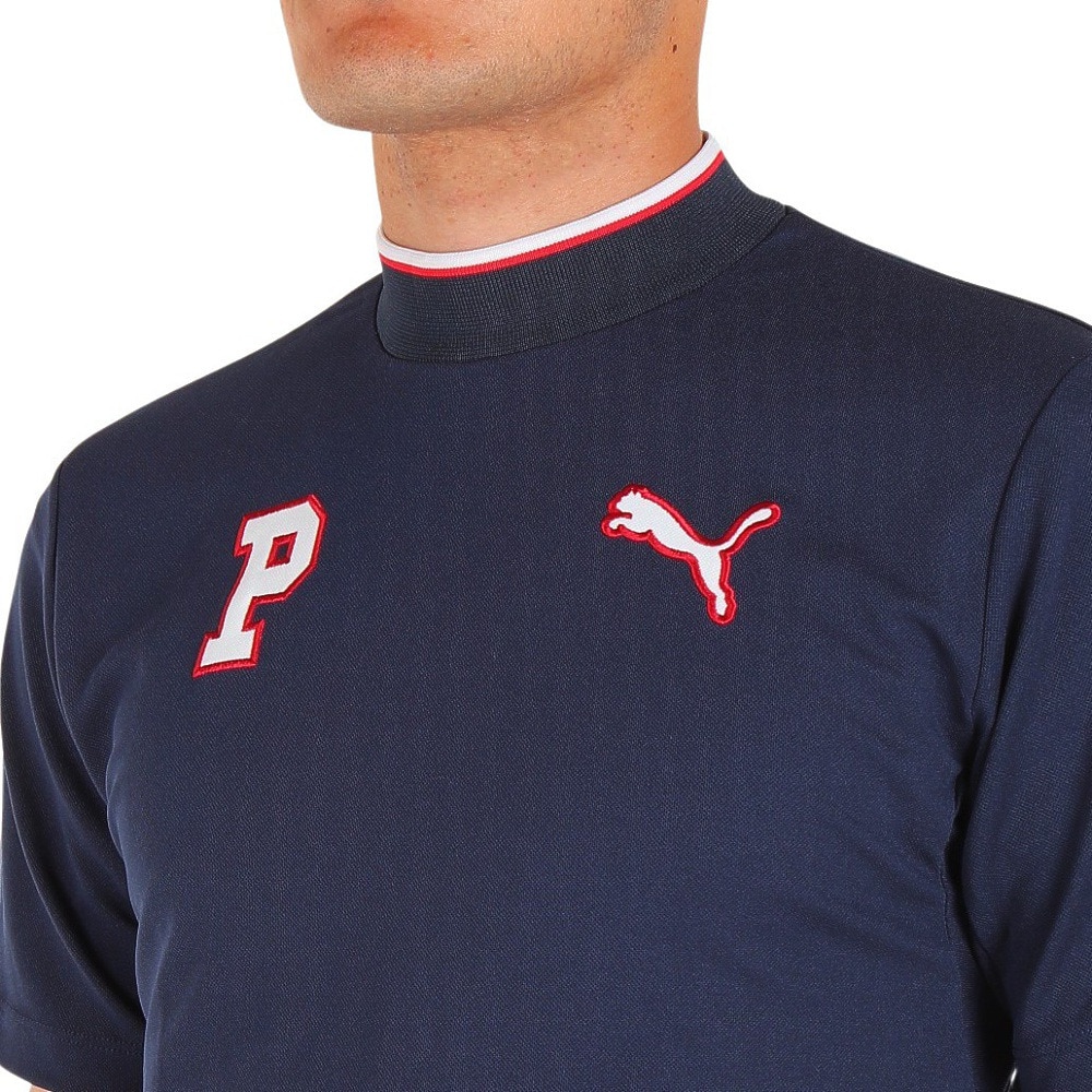 プーマ（PUMA）（メンズ）ゴルフウェア モックネック ゴルフ RIB 半袖 モックネック ポロシャツ 622421-01