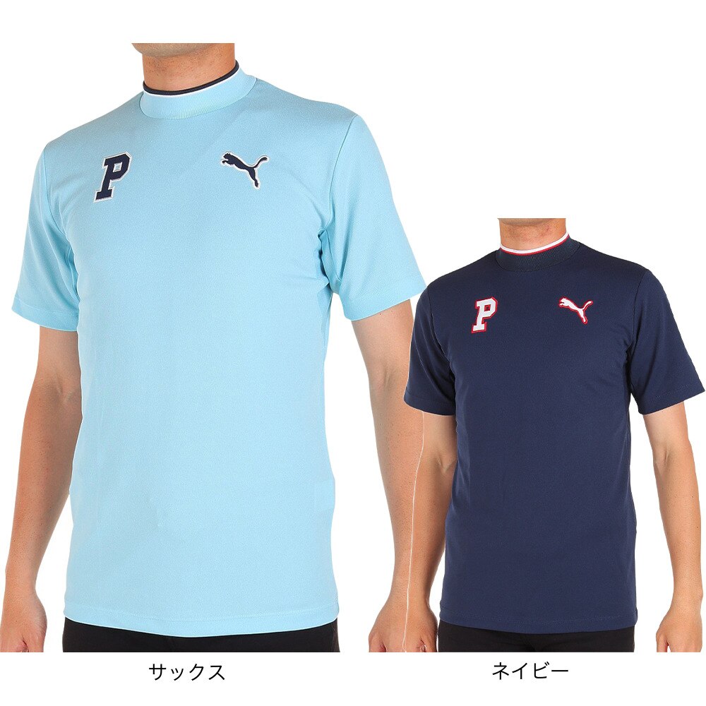 プーマ（PUMA）（メンズ）ゴルフウェア モックネック ゴルフ RIB 半袖 モックネック ポロシャツ 622421-01