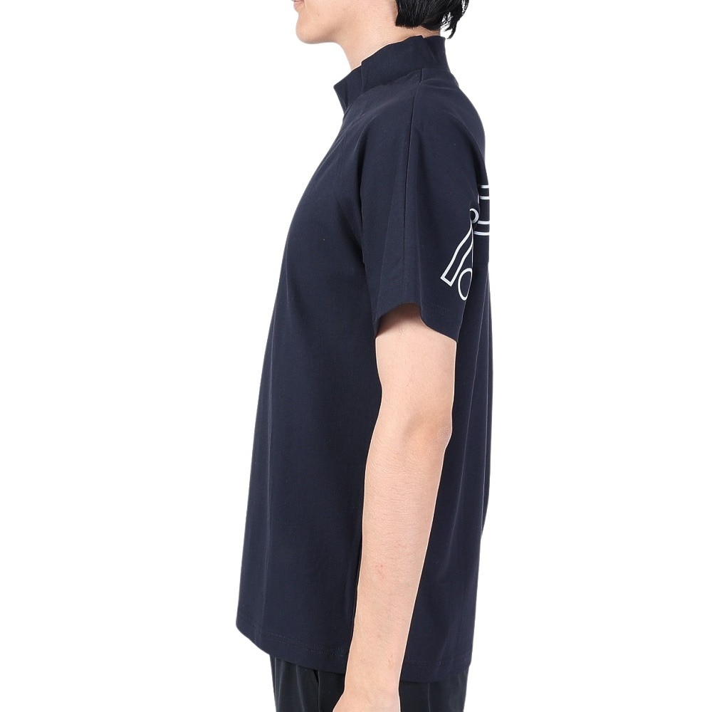 ROSASEN（メンズ）ゴルフウェア 半袖 A-Line モックネックロゴTシャツ
