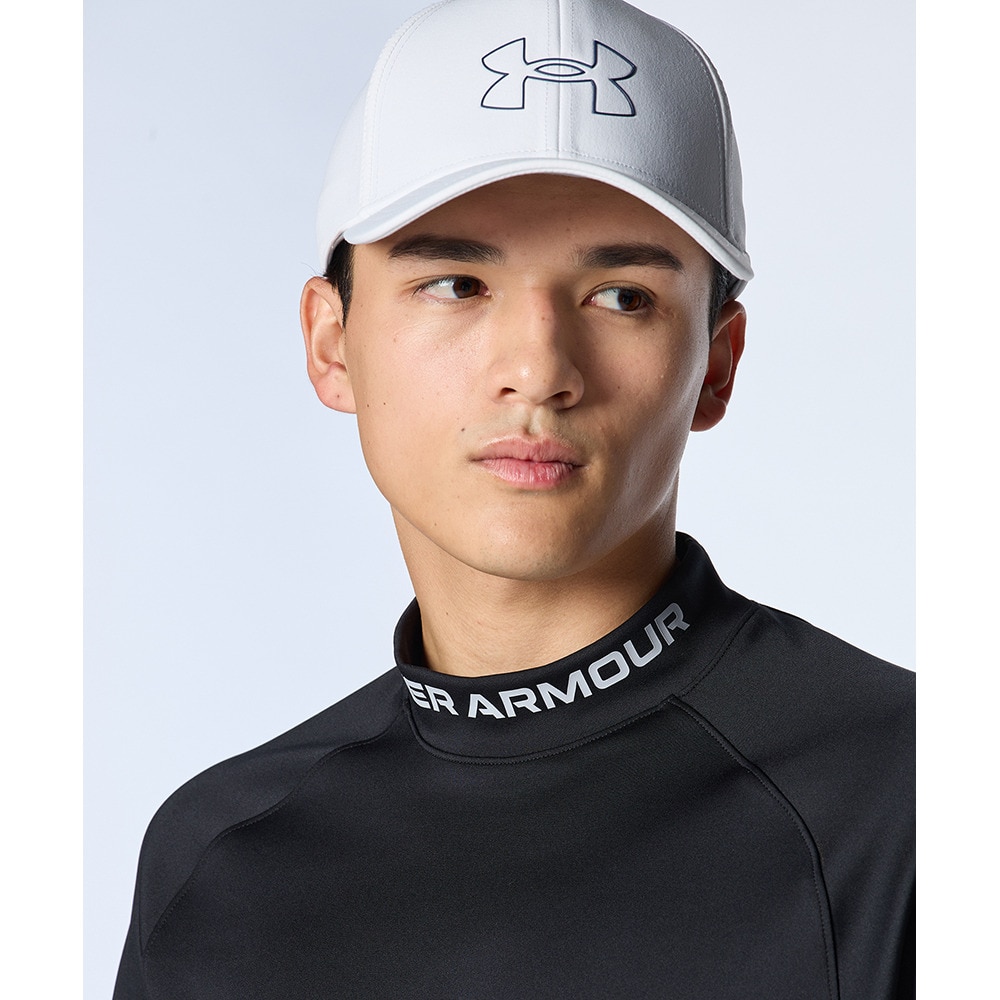 アンダーアーマー（UNDER ARMOUR）（メンズ）ゴルフウェア 半袖 ワードマーク ショートスリーブ モックネック シャツ 1384830 001