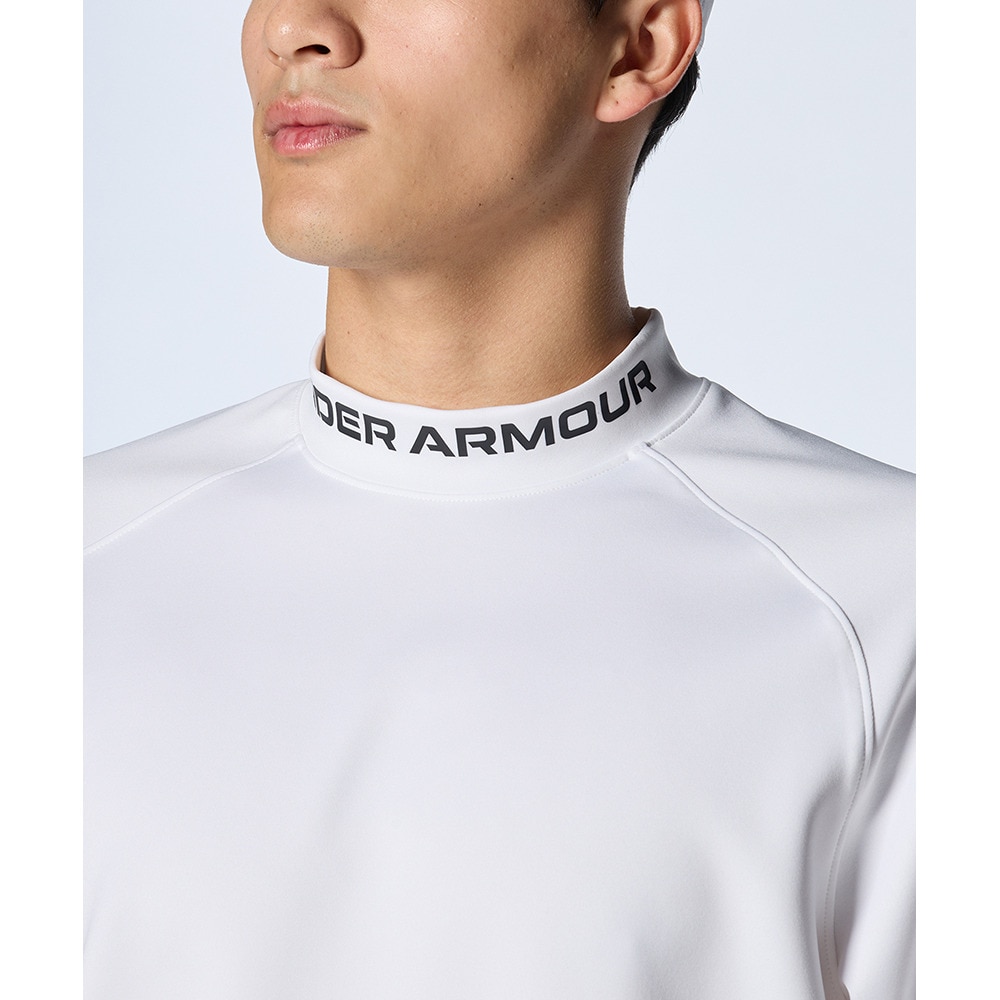 アンダーアーマー（UNDER ARMOUR）（メンズ）ゴルフウェア 半袖 ワードマーク ショートスリーブ モックネック シャツ 1384830 100