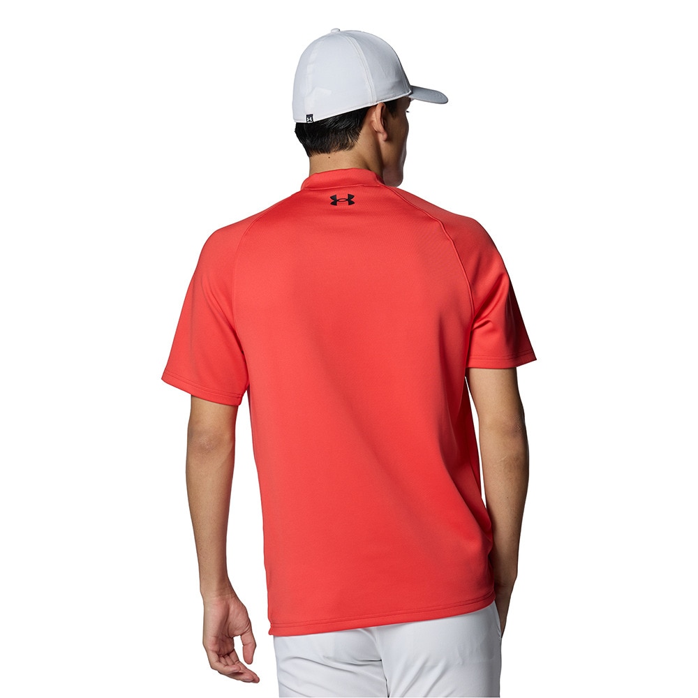 アンダーアーマー（UNDER ARMOUR）（メンズ）ゴルフウェア 通気性 半袖 ワードマーク モックネック シャツ 1384830 814