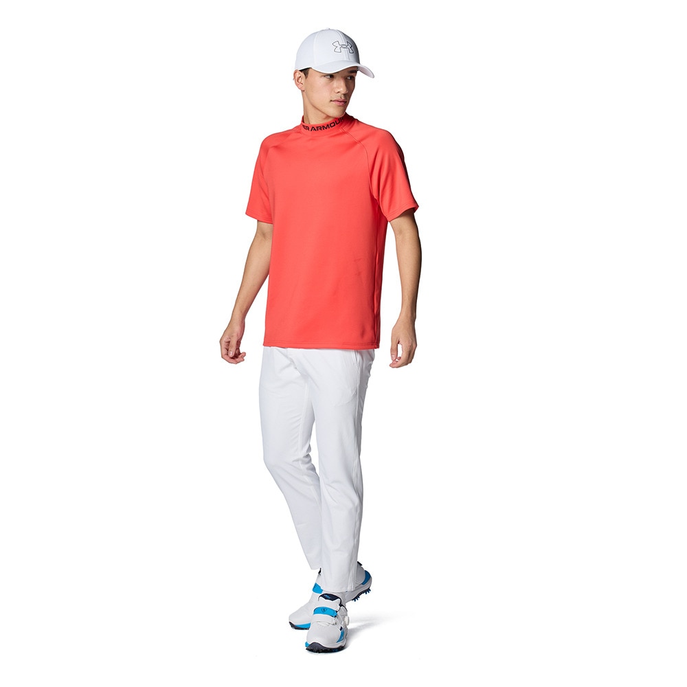 アンダーアーマー（UNDER ARMOUR）（メンズ）ゴルフウェア 通気性 半袖 ワードマーク モックネック シャツ 1384830 814