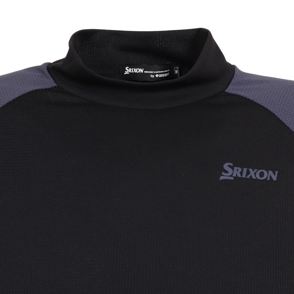 スリクソン（SRIXON）（メンズ）ゴルフウェア モックネック ゴルフ 半袖 メンズ 三段配色ワッフルメッシュシャツ RGMVJA10 BK00