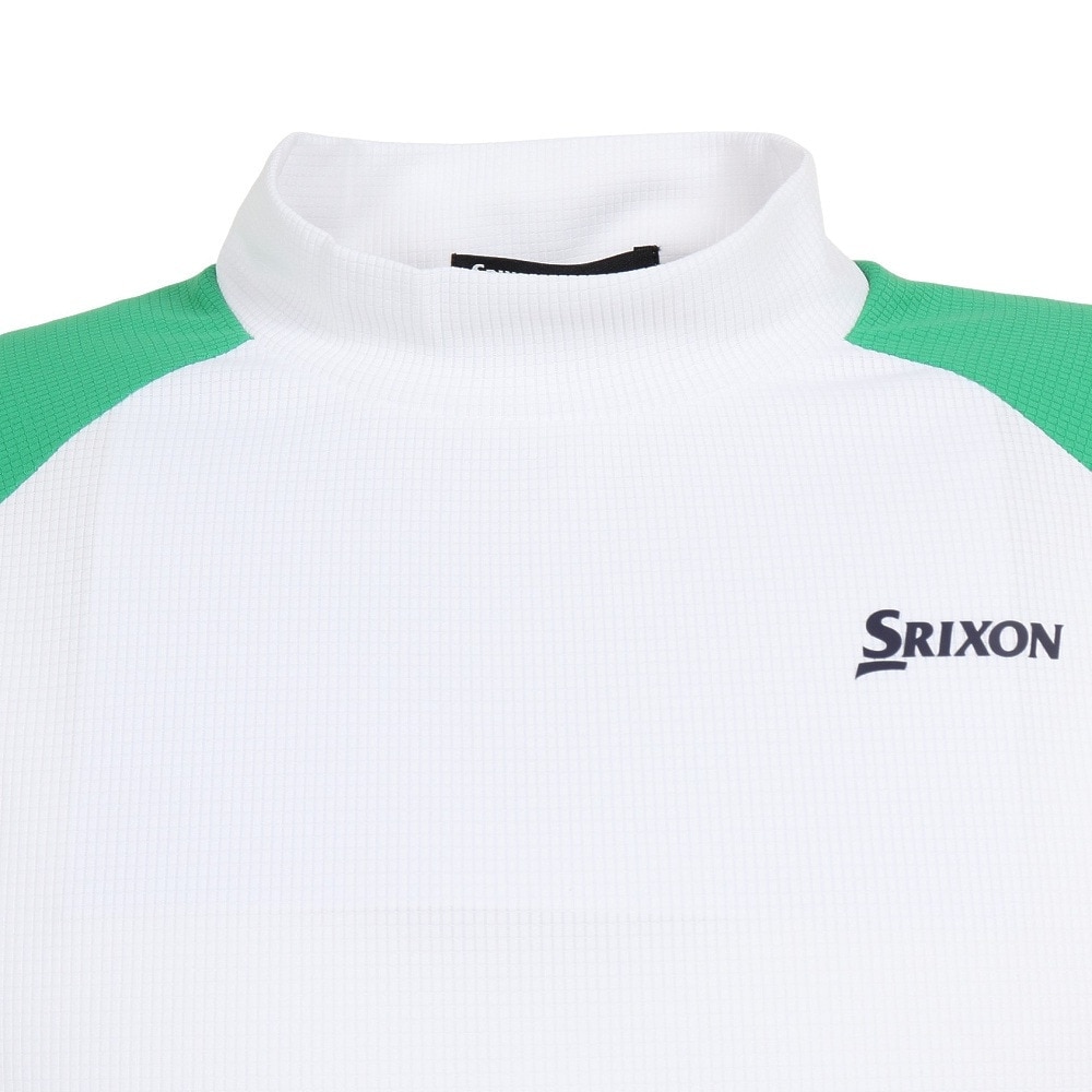 スリクソン（SRIXON）（メンズ）ゴルフウェア モックネック ゴルフ 半袖 メンズ 三段配色ワッフルメッシュシャツ RGMVJA10 WH00
