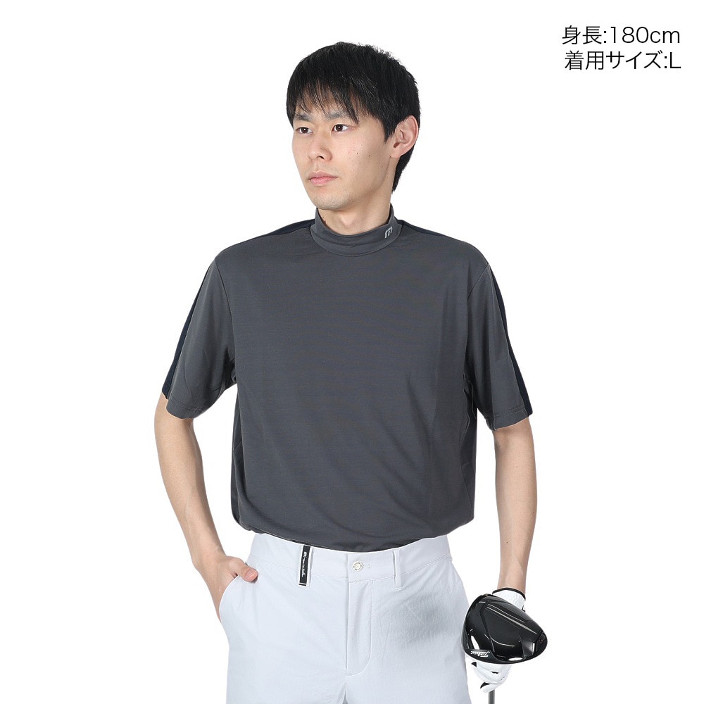 トラヴィスマシュー（Travis Mathew）（メンズ）ゴルフウェア 吸汗速乾 半袖テック モックネックシャツ ストレッチ 7AF074-0BLK