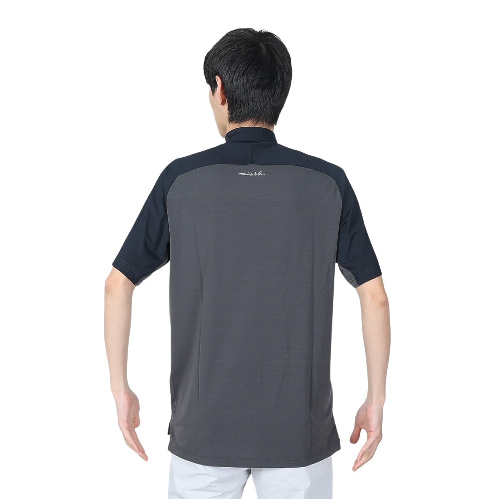 トラヴィスマシュー（Travis Mathew）（メンズ）ゴルフウェア 吸汗速乾 半袖テック モックネックシャツ ストレッチ 7AF074-0BLK
