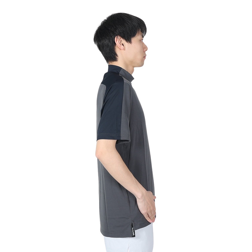 トラヴィスマシュー（Travis Mathew）（メンズ）ゴルフウェア 吸汗速乾 半袖テック モックネックシャツ ストレッチ 7AF074-0BLK